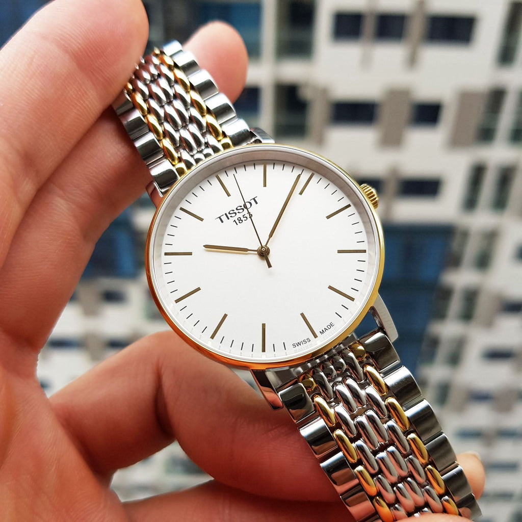 Tissot Everytime Medium White Dial Two Tone Mesh Bracelet Watch For Men - T109.410.22.031.00 Buy Now By Tissot