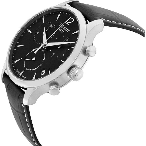 Tissot T Classic Tradition Chronograph Black Dial Black Leather Strap Watch For Men - T063.617.16.057.00 Buy Now By Tissot