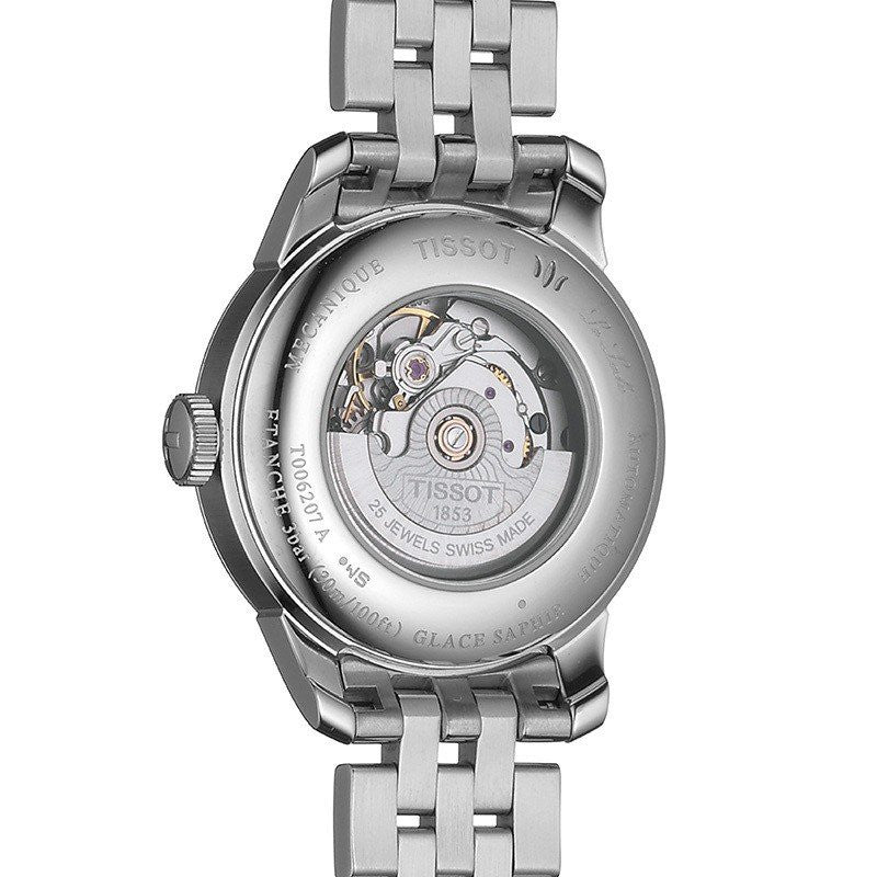 Tissot Le Locle Automatic Diamonds Mother of Pearl Black Dial Silver Steel Strap Watch For Women - T006.207.11.126.00 Buy Now By Tissot