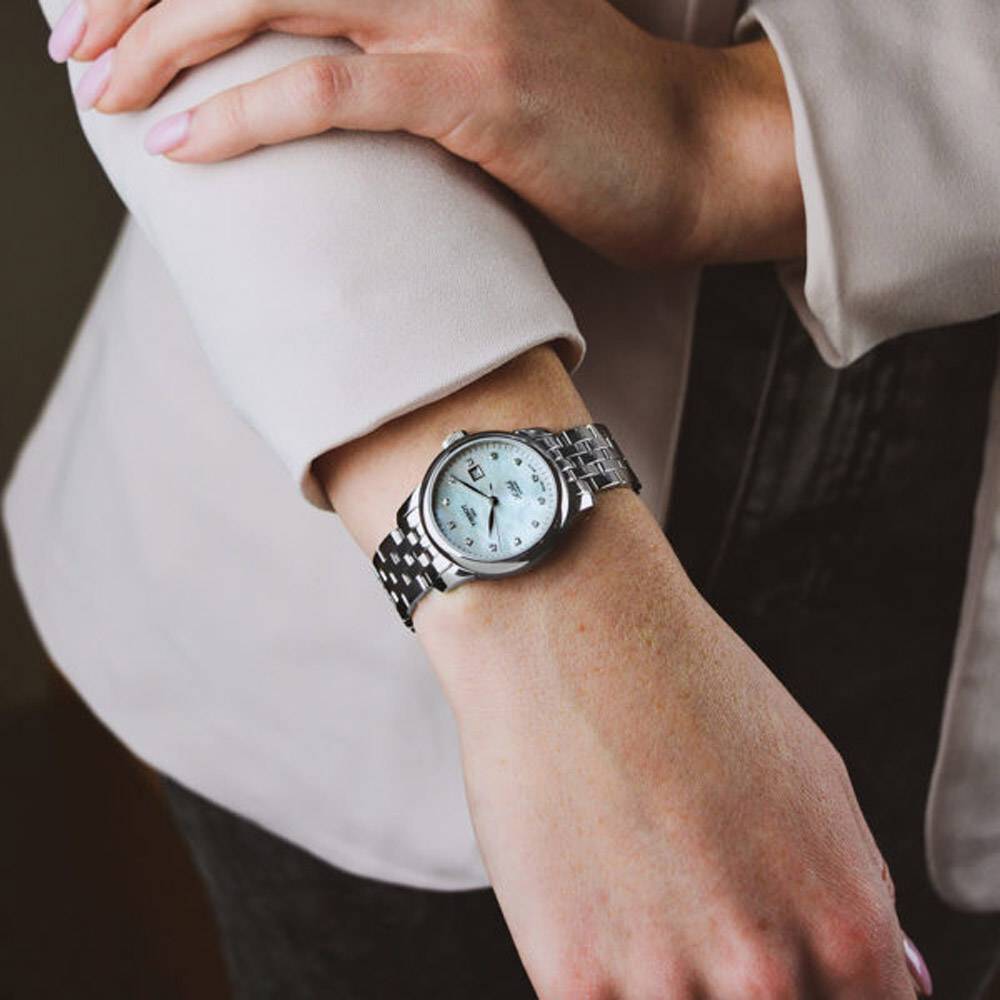 Tissot Le Locle Automatic Diamonds Mother of Pearl Dial Silver Steel Strap Watch For Women - T006.207.11.116.00 Buy Now By Tissot