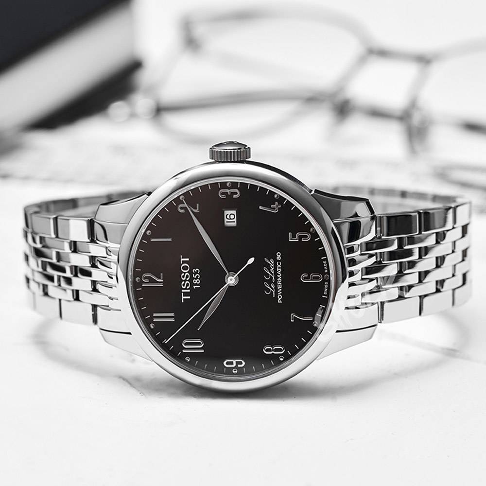 Tissot Le Locle Powermatic 80 Black Dial Silver Steel Strap Watch For Men - T006.407.11.052.00 Buy Now By Tissot