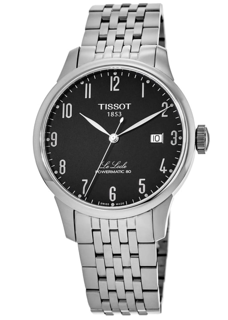 Tissot Le Locle Powermatic 80 Black Dial Silver Steel Strap Watch For Men - T006.407.11.052.00 Buy Now By Tissot