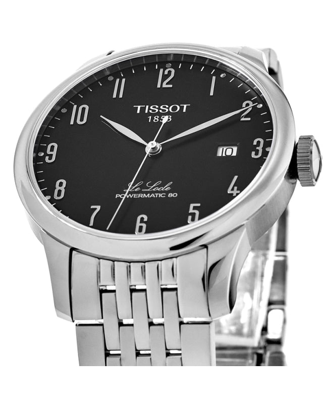 Tissot T Classic Powermatic 80 Black Dial Silver Steel Strap Watch For Men - T41.1.483.52 Buy Now By Tissot