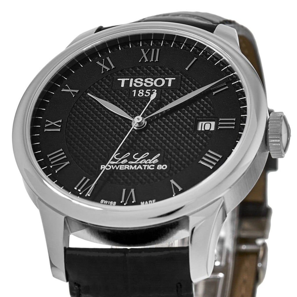 Tissot Le Locle Powermatic 80 Black Dial Black Leather Strap Watch For Men - T006.407.16.053.00 Buy Now By Tissot