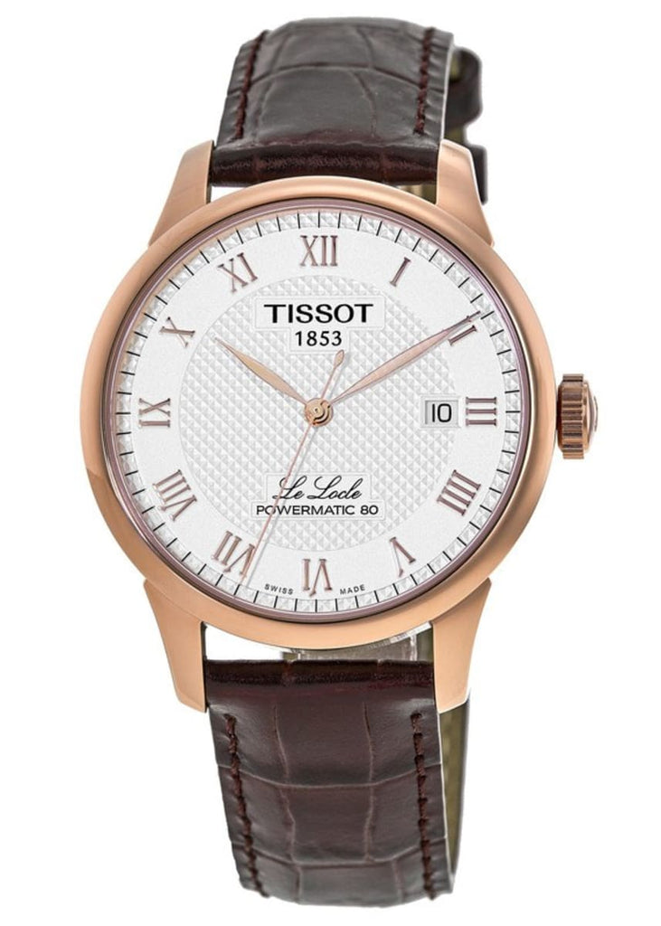 Tissot Le Locle Powermatic 80 Silver Dial Brown Leather Strap Watch For Men - T006.407.36.033.00 Buy Now By Tissot