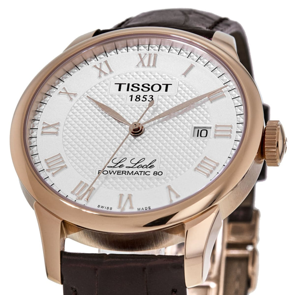 Tissot Le Locle Powermatic 80 Silver Dial Brown Leather Strap Watch For Men - T006.407.36.033.00 Buy Now By Tissot