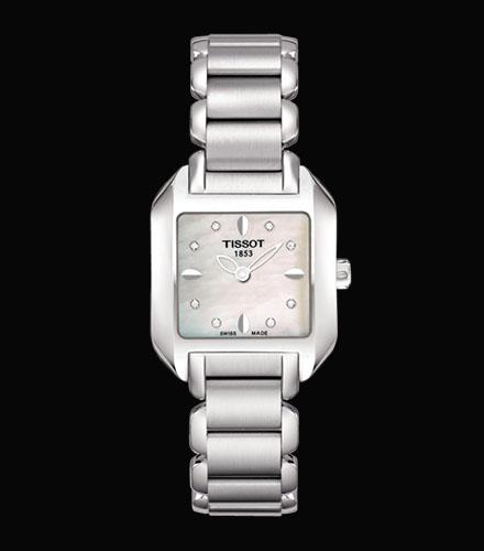 Tissot T Wave Diamonds Mother of Pearl Dial Silver Steel Strap Watch for Women - T02.1.285.74 Buy Now By Tissot