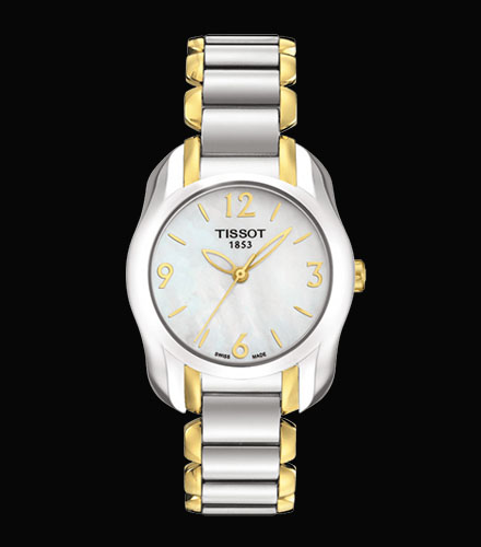 Tissot T Wave Mother of Pearl Dial Two Tone Steel Strap Watch for Women - T023.210.22.117.00 Buy Now By Tissot