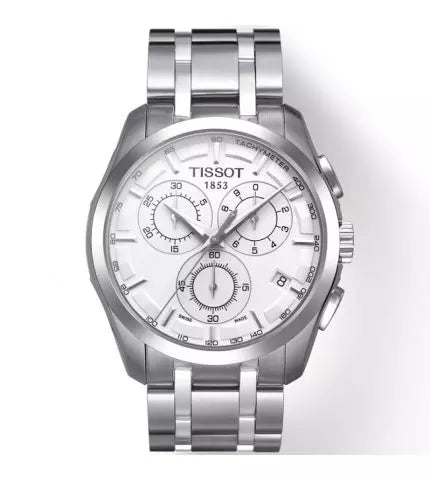 Tissot T Classic Couturier Chronograph White Dial Silver Steel Strap Watch For Men - T101.617.11.031.00 Buy Now By Tissot
