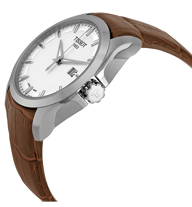 Tissot T Classic Couturier Chronograph White Dial Brown Leather Strap Watch For Men - T035.410.16.031.00 Buy Now By Tissot