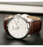 Tissot T Classic Couturier Chronograph White Dial Brown Leather Strap Watch For Men - T035.410.16.031.00 Buy Now By Tissot