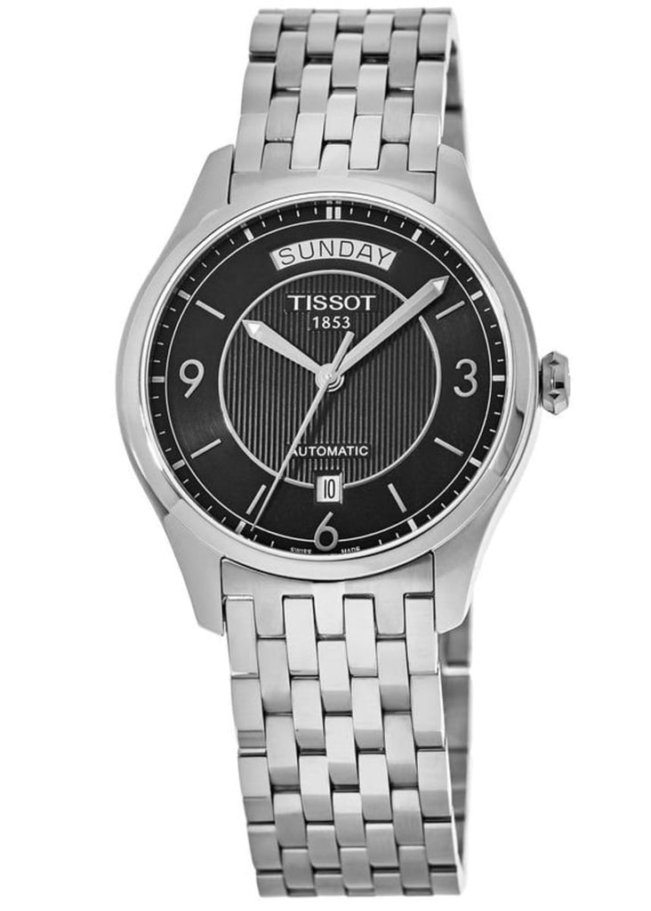 Tissot T Classic T One Automatic Black Dial Silver Steel Strap Watch For Men - T038.430.11.057.00 Buy Now By Tissot