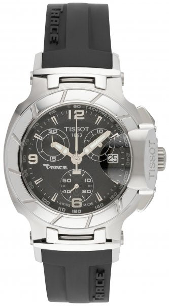 Tissot T Race Chronograph Black Dial Black Rubber Strap Watch for Women - T048.217.17.057.00 Buy Now By Tissot
