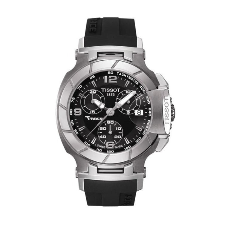 Tissot T Race Chronograph Black Dial Black Rubber Strap Watch for Women - T048.217.17.057.00 Buy Now By Tissot