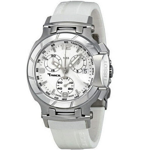 Tissot T Race Lady Chronograph White Dial White Rubber Strap Watch for Women - T048.217.17.017.00 Buy Now By Tissot