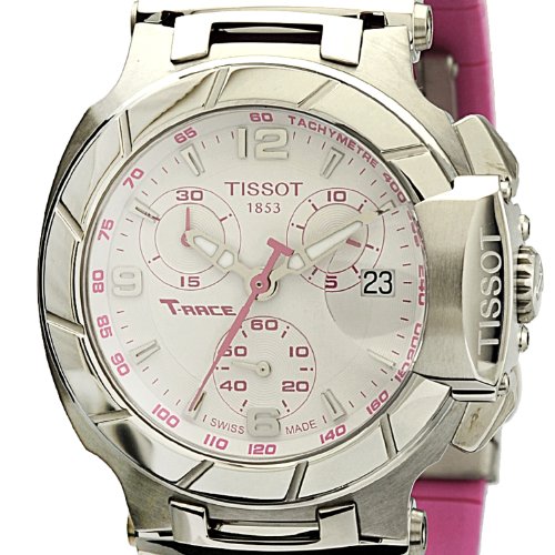 Tissot T Race Chronograph White Dial Pink Rubber Strap Watch for Women - T048.217.17.017.01 Buy Now By Tissot