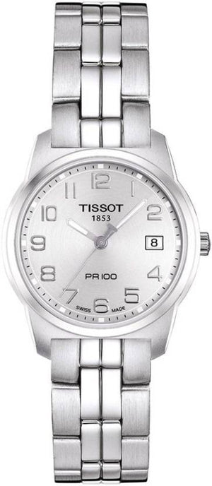 Tissot T Classic PR100 Silver Dial Silver Steel Strap Watch For Women - T049.210.11.032.00 Buy Now By Tissot