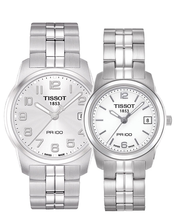 Tissot T Classic PR100 Silver Dial Silver Steel Strap Watch For Women - T049.210.11.032.00 Buy Now By Tissot