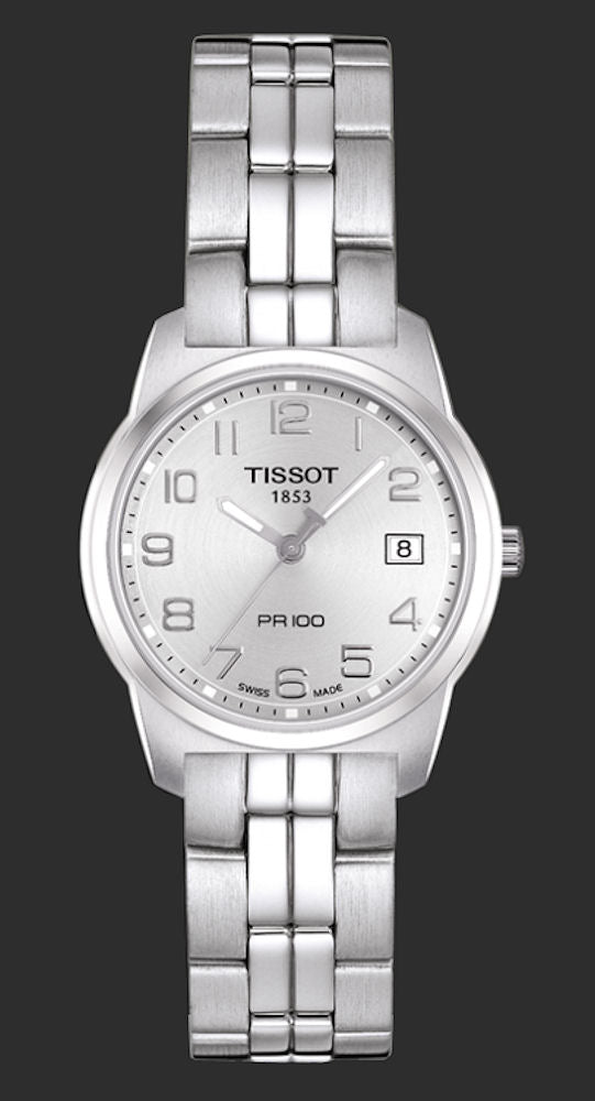 Tissot T Classic PR100 Silver Dial Silver Steel Strap Watch For Women - T049.210.11.032.00 Buy Now By Tissot