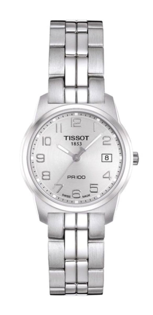 Tissot T Classic PR100 Silver Dial Silver Steel Strap Watch For Women - T049.210.11.032.00 Buy Now By Tissot
