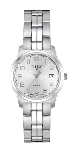Tissot T Classic PR100 Silver Dial Silver Steel Strap Watch For Women - T049.210.11.032.00 Buy Now By Tissot