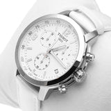 Tissot PRC 200 Chronograph White Dial White Leather Strap Watch For Men - T055.417.16.017.00 Buy Now By Tissot