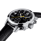 Tissot PRC 200 Chronograph Black Dial Black Leather Strap Watch For Men - T055.417.16.057.00 Buy Now By Tissot