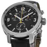 Tissot PRC 200 Chronograph Black Dial Black Leather Strap Watch For Men - T055.417.16.057.00 Buy Now By Tissot