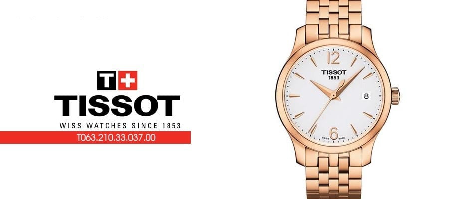 Tissot T Classic Tradition Lady White Dial Rose Gold Steel Strap Watch for Women - T063.210.33.037.00 Buy Now By Tissot