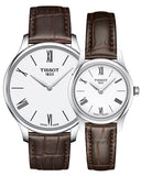 Tissot Tradition 5.5 Lady Silver Dial Brown Leather Strap Watch for Women - T063.009.16.018.00 Buy Now By Tissot
