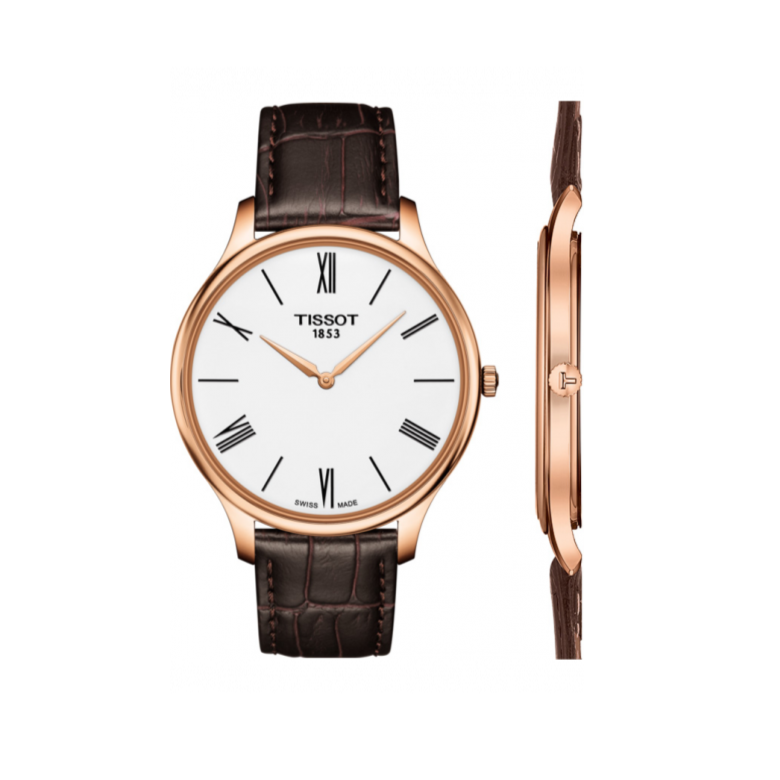 Tissot Tradition 5.5 White Dial Brown Leather Strap Watch for Men - T063.409.36.018.00 Buy Now By Tissot