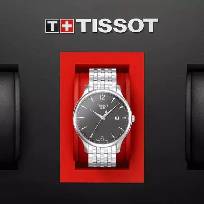 Tissot T Classic Tradition Grey Dial Silver Steel Strap Watch For Men - T063.610.11.067.00 Buy Now By Tissot