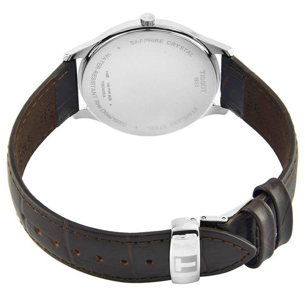 Tissot T Classic Tradition 5.5 Quartz White Dial Brown Leather Strap Watch For Men - T063.409.16.018.00 Buy Now By Tissot