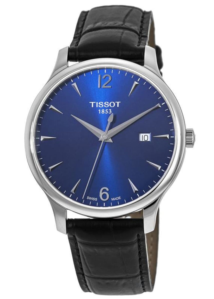 Tissot T Classic Tradition Blue Dial Black Leather Strap Watch For Men - T063.610.16.047.00 Buy Now By Tissot