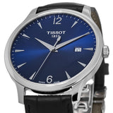 Tissot T Classic Tradition Blue Dial Black Leather Strap Watch For Men - T063.610.16.047.00 Buy Now By Tissot