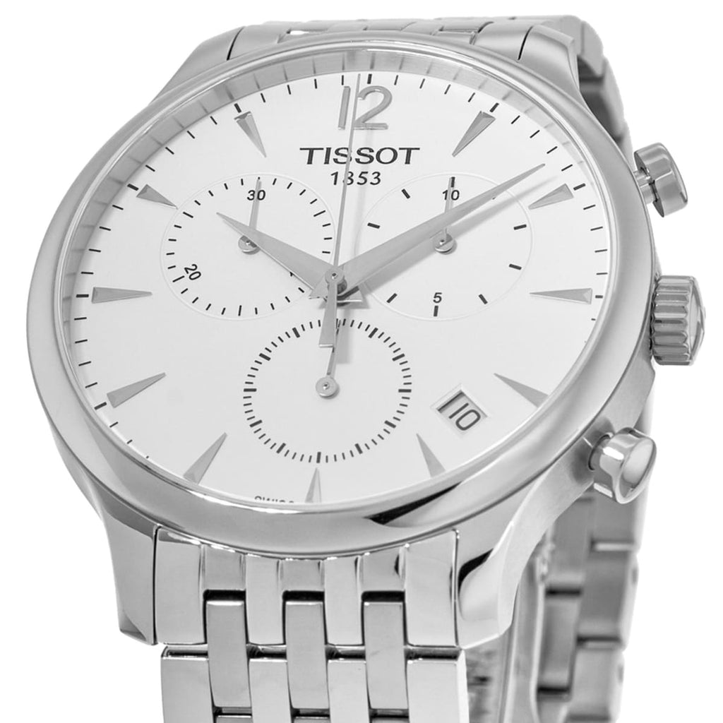 Tissot T Classic Tradition Chronograph White Dial Silver Steel Strap Watch For Men - T063.617.11.037.00 Buy Now By Tissot