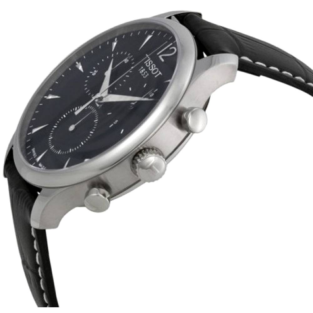 Tissot T Classic Tradition Chronograph Black Dial Black Leather Strap Watch For Men - T063.617.16.057.00 Buy Now By Tissot