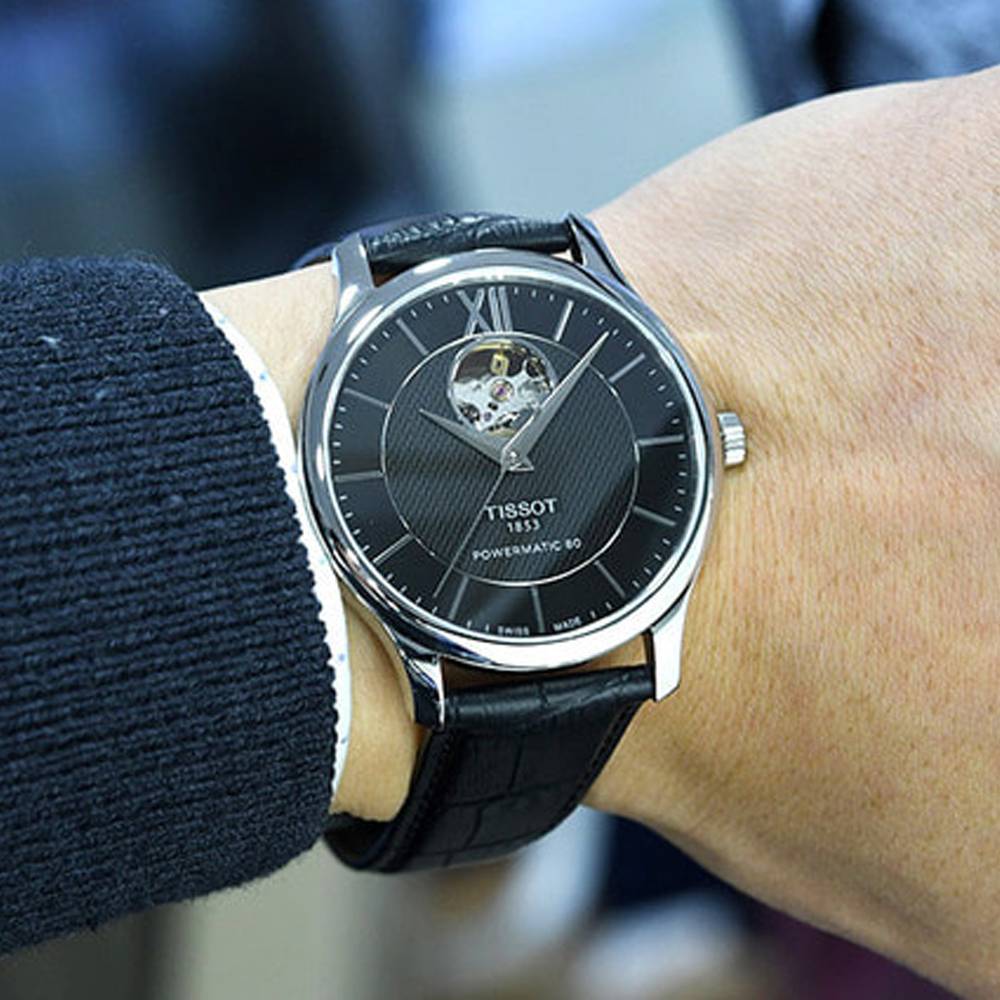 Tissot Tradition Powermatic 80 Open Heart Automatic Watch For Men - T063.907.16.058.00 Buy Now By Tissot