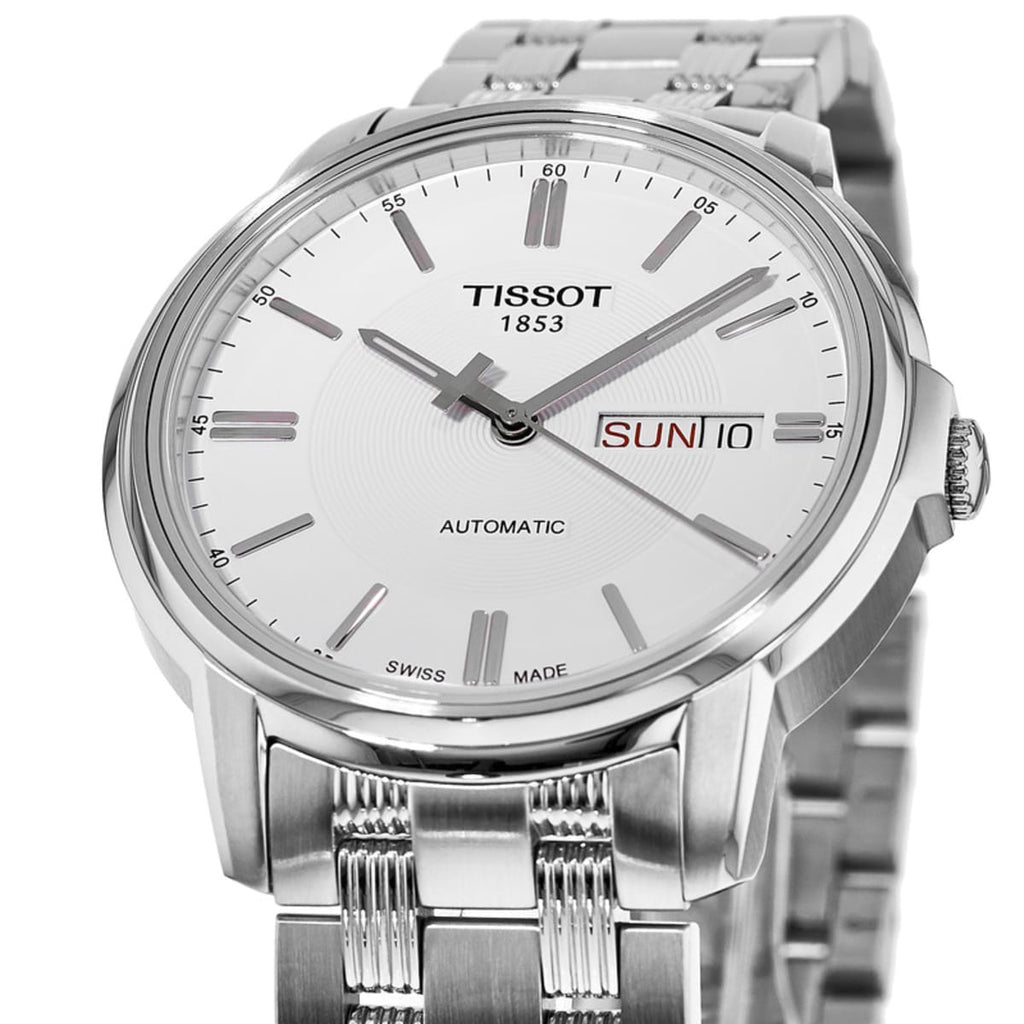 Tissot Automatics III Day Date White Dial Silver Steel Strap Watch For Men - T065.430.11.031.00 Buy Now By Tissot