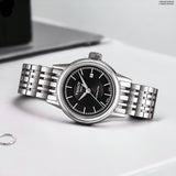 Tissot Carson Automatic Black Dial Silver Steel Strap Watch For Women - T085.207.11.051.00 Buy Now By Tissot