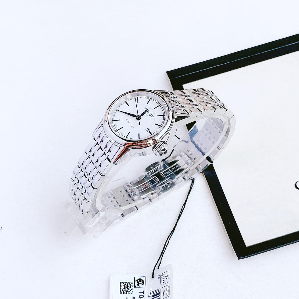 Tissot T Classic Carson Automatic White Dial Silver Steel Strap Watch For Women - T085.207.11.011.00 Buy Now By Tissot