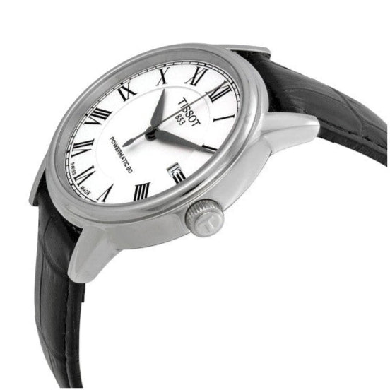 Tissot Carson Powermatic 80 White Dial Black Leather Strap Watch For Men - T085.407.16.013.00 Buy Now By Tissot