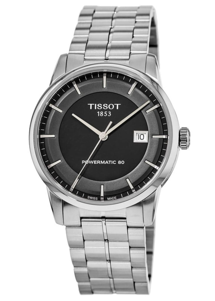 Tissot Luxury Powermatic 80 Black Dial Silver Steel Strap Watch For Men - T086.407.11.051.00 Buy Now By Tissot