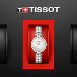 Tissot T Lady Flamingo Diamonds White Dial Silver Steel Strap Watch For Women - T094.210.11.116.01 Buy Now By Tissot