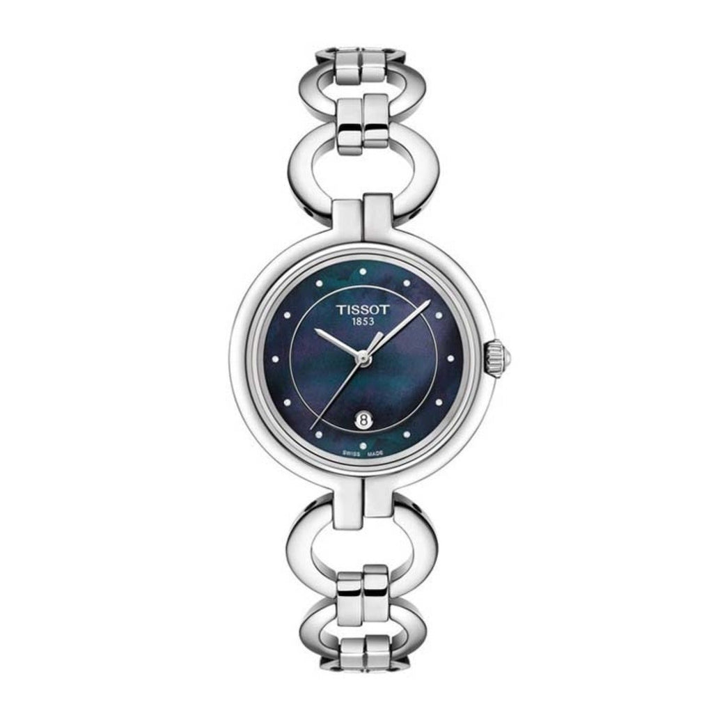 Tissot T Lady Flamingo Mother of Pearl Blue Dial Silver Steel Strap Watch for Women - T094.210.11.126.00 Buy Now By Tissot