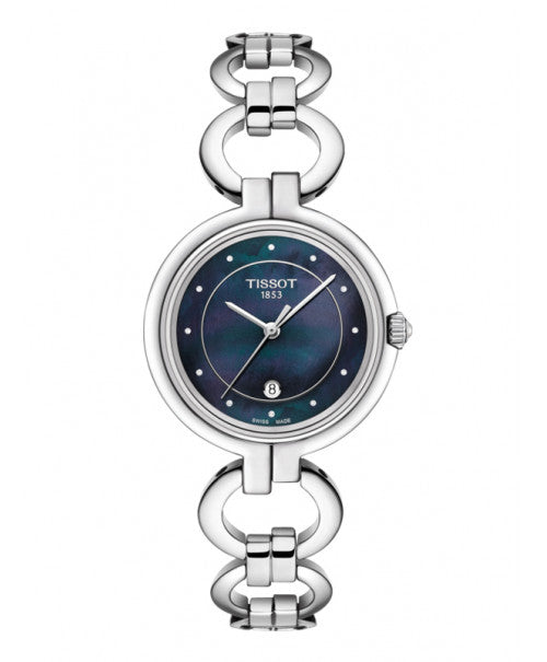 Tissot T Lady Flamingo Mother of Pearl Blue Dial Silver Steel Strap Watch for Women - T094.210.11.126.00 Buy Now By Tissot