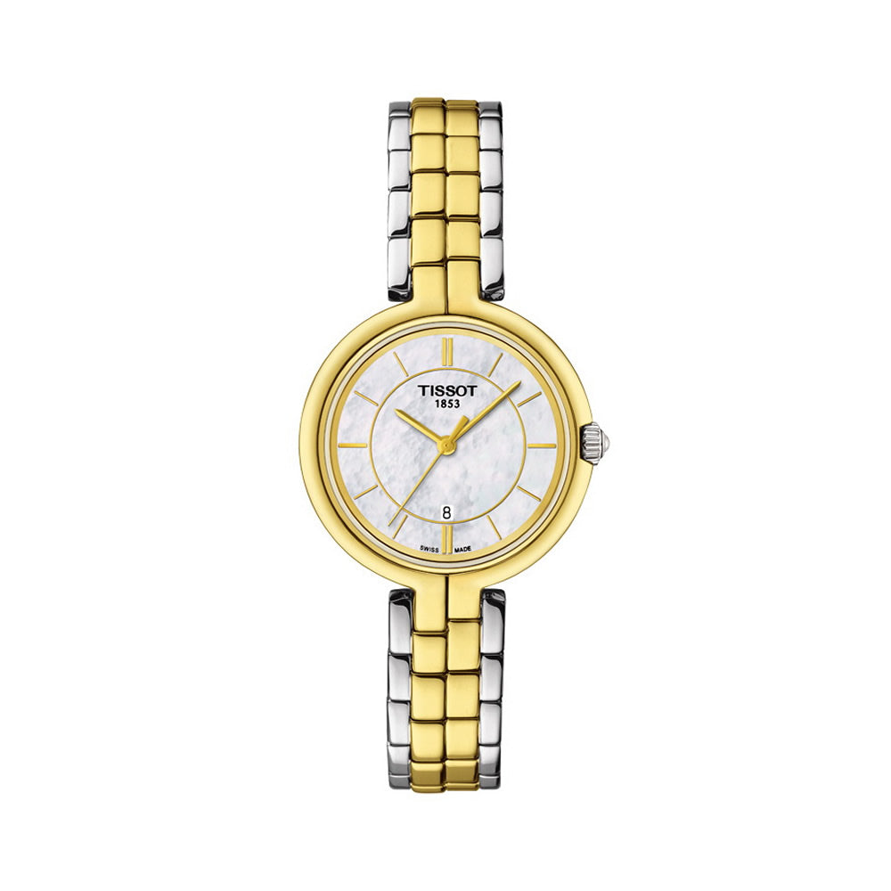 Tissot Flamingo Mother of Pearl White Dial Two Tone Steel Strap Watch For Women - T094.210.22.111.01 Buy Now By Tissot