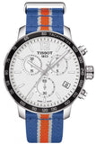Tissot Quickster Chronograph NBA New York Kicks White Dial Multicolored Nato Strap Watch For Men - T095.417.17.037.06 Buy Now By Tissot