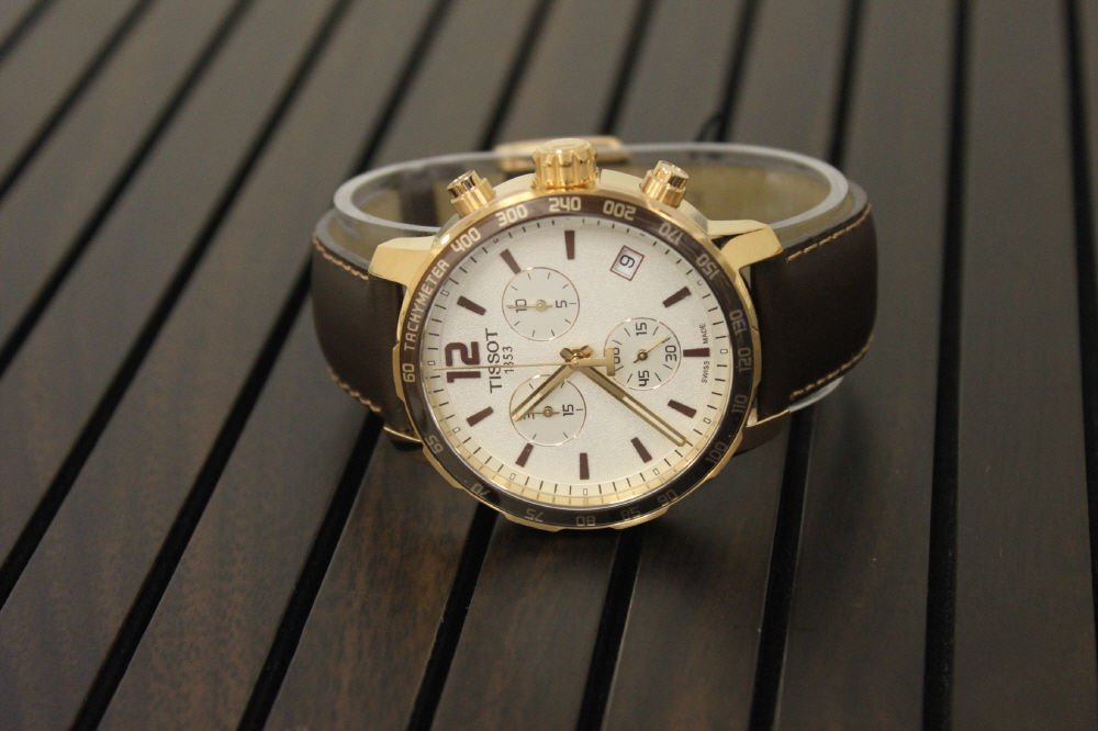 Tissot Quickster Chronograph White Dial Brown Leather Strap Watch For Men - T095.417.36.037.02 Buy Now By Tissot