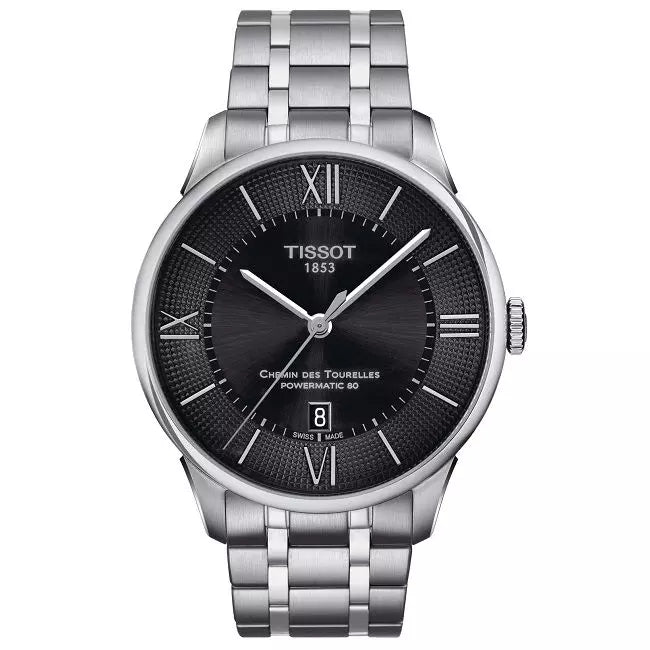 Tissot Chemin Des Tourelles Powermatic 80 Black Dial Silver Steel Strap Watch For Men - T099.407.11.058.00 Buy Now By Tissot